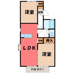 宇都宮駅 徒歩47分 1階の物件間取画像